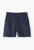 Contrast-fabric shorts, Indigo blue, webstill