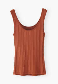 Lace-rib vest, Burnt orange, webstill