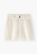 Contrast-fabric shorts, Ivory, webstill