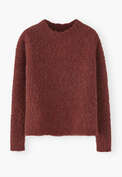 Boucl&eacute; round-neck sweater, Garnet marl, webstill