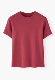 Ribbed Jersey T-shirt, Crimson, webstill