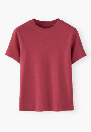 Ribbed Jersey T-shirt, Crimson, webstill