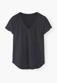 V-neck top, Black, webstill