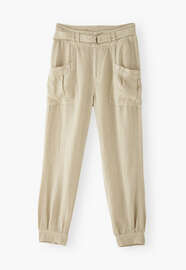 Belted trousers, Stone, webstill
