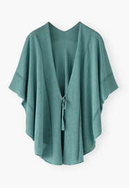 Knitted kimono cardigan, Soft aqua, webstill