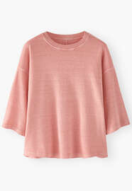 Drop-shoulder top, Peach pink, webstill