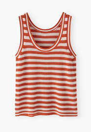 Striped sleeveless knit, Amber ecru, webstill