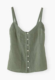 Pintucked camisole, Bay leaf, webstill
