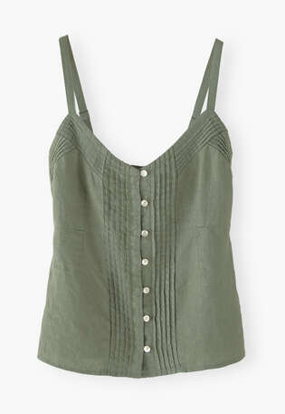Pintucked camisole, Bay leaf, webstill