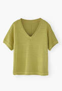 V-neck T-shirt, Soft lime, webstill