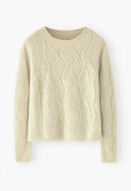 Wave-stitch sweater, Soft yellow, webstill
