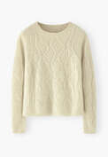 Wave-stitch sweater, Soft yellow, webstill