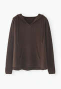 V-neck hoodie, Dark chocolate, webstill