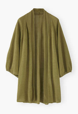 Cocoon cardigan, Dark lime, webstill