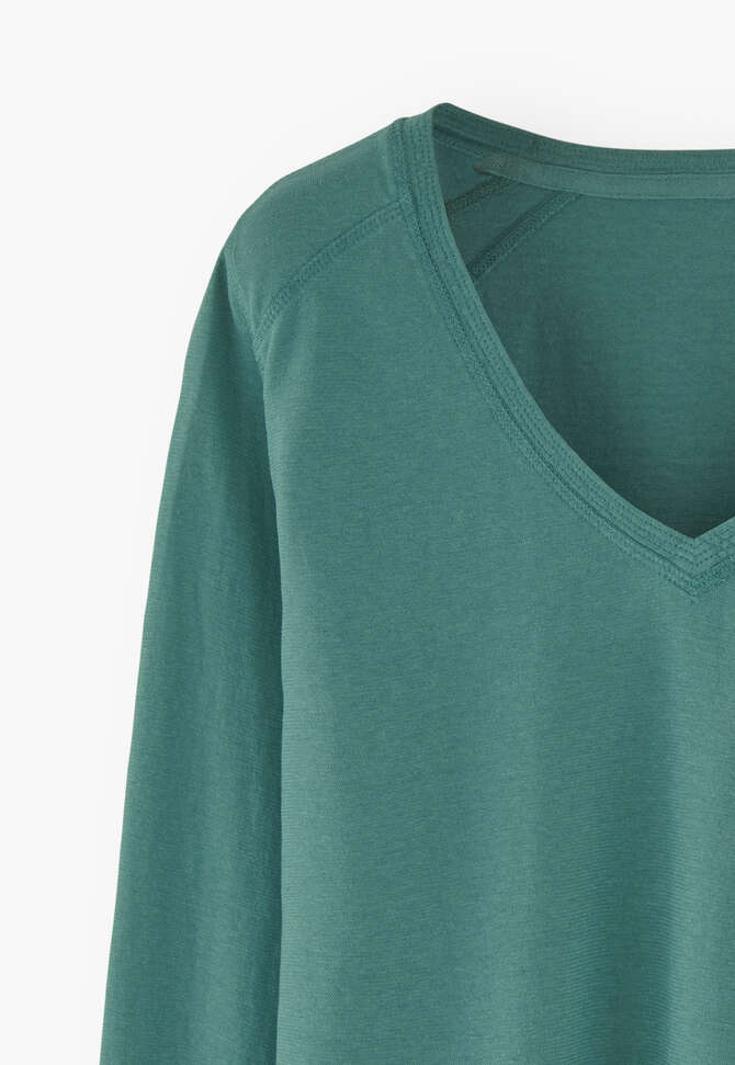V-neck top, Teal, completeTheLook
