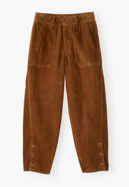 Relaxed carrot-fit cords, Honey brown, webstill
