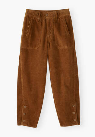 Relaxed carrot-fit cords, Honey brown, webstill