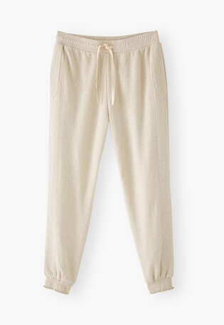 Panelled joggers, Warm ecru, webstill