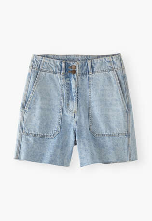 Raw hem denim shorts, Pale vintage, webstill