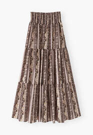 Printed maxi-skirt, Midnight blossom, webstill