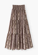 Printed maxi-skirt, Midnight blossom, webstill
