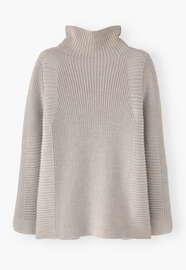 High-neck sweater, Ecru, webstill