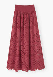 Broderie anglaise skirt, Deep raspberry, webstill