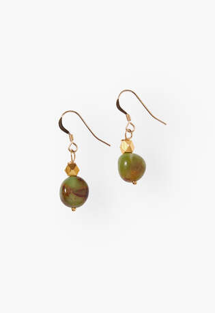 Drop earrings, Green gold, webstill
