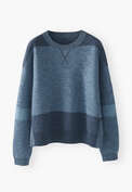 Colour-block sweater, Denim blue, webstill