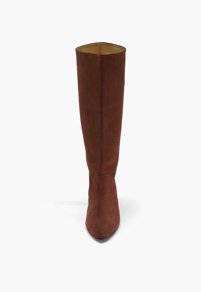 Heeled boots, Chocolate suede, completeTheLook