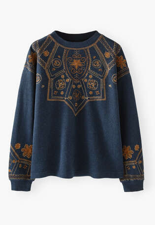 Embroidered sweatshirt, Indigo, webstill