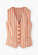 Striped waistcoat, Orange ecru, webstill