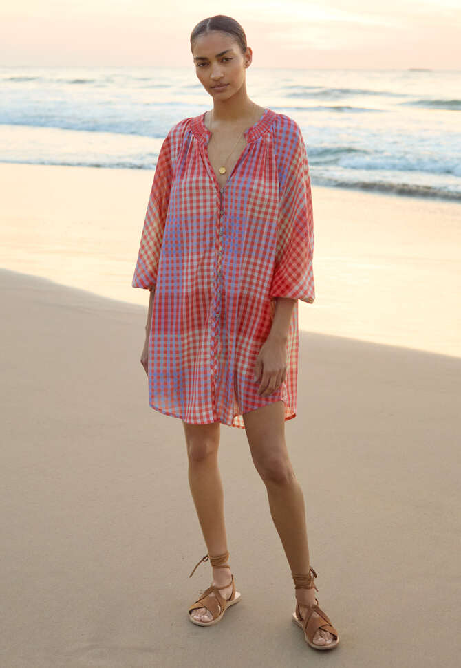 Checked shirtdress, Cerise blue, completeTheLook