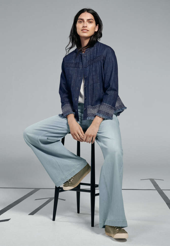 Embroidered jacket, Washed indigo, completeTheLook
