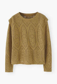 Broderie top, Golden olive, webstill