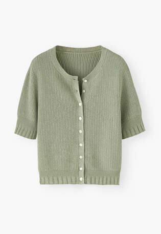 Tuck-stitch sweater, Sage grey, webstill
