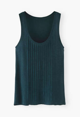 Pintuck vest, Deep petrol, webstill