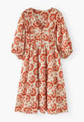 Printed dress, Ivory red, webstill