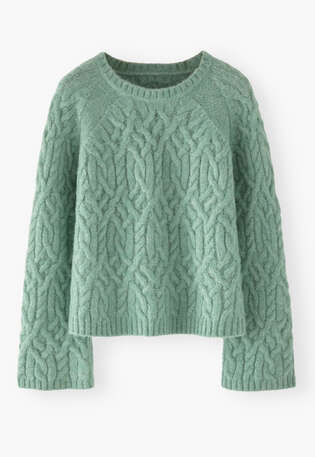 Cable-stitch sweater, Soft aqua, webstill