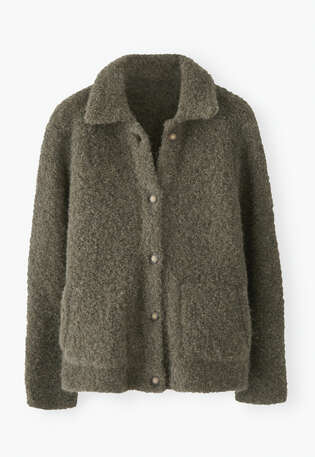 Knitted jacket, Khaki slate, webstill