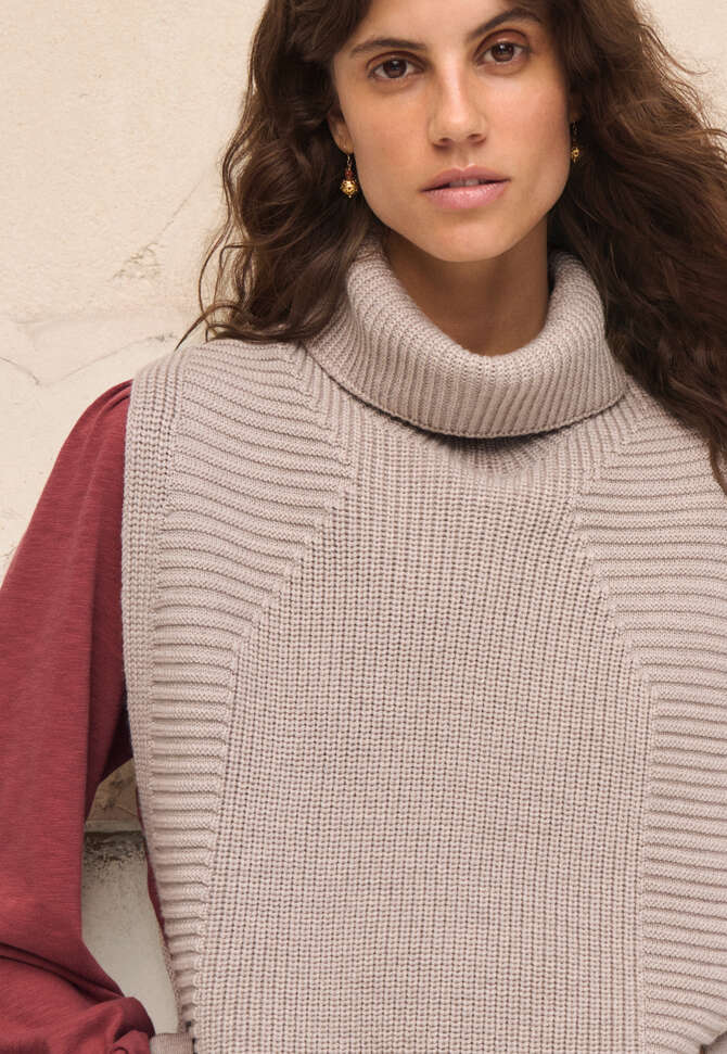 Roll-neck tabard, Ecru, completeTheLook