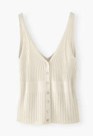 Knitted-rib vest, Off white, webstill