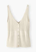 Knitted-rib vest, Off white, webstill
