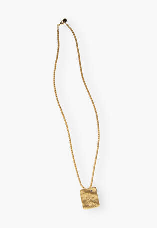 Square pendant necklace, Gold, webstill