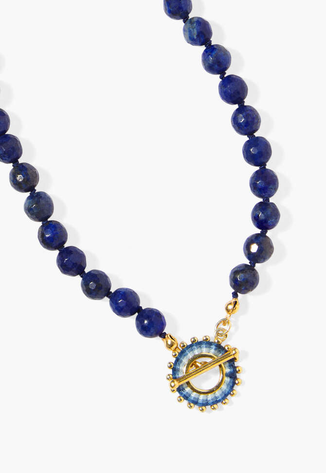 Beaded necklace, Lapis blue, completeTheLook