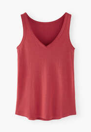 V-neck jersey vest, Ruby red, webstill
