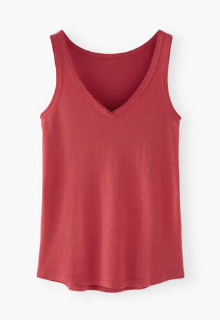 V-neck jersey vest, Ruby red, webstill