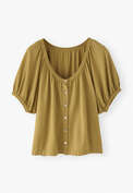 Button-through top, Dusty ochre, webstill