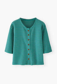 Textured striped cardigan, Turquoise pink, webstill