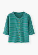 Textured striped cardigan, Turquoise pink, webstill